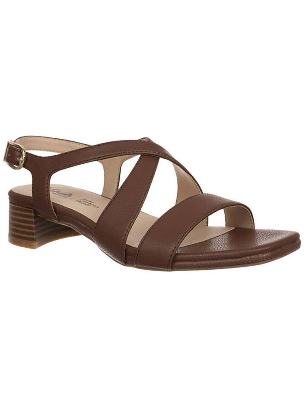 LifeStride Jordan Brown Strappy Low Heel Sandals Sz 8W Wide BNWOB